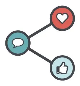 Sociala ikoner som symboliserar rekryteringsverktygets sätt att enkelt nå ut till potentiella kandidater.